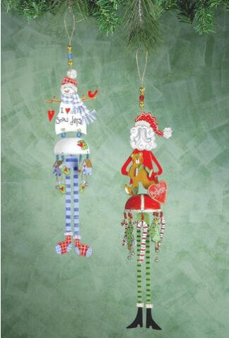 Santa And Snowman Bella Ornament Happy Holidayware