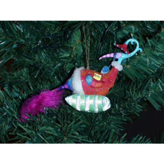 Peacock-Petunia Christmas Ornament