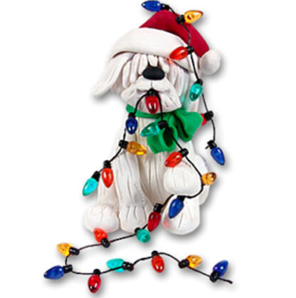 Christmas Dog with Lights Ornament