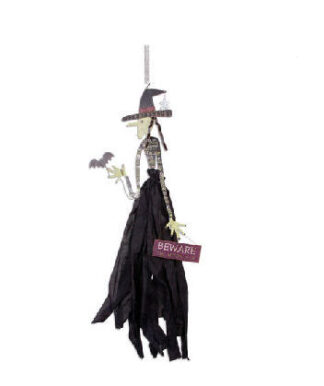 Metal Bouncy Witch Decoration