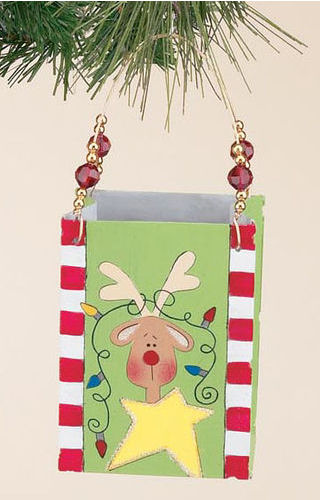 Reindeer Metal Bag Christmas Ornament