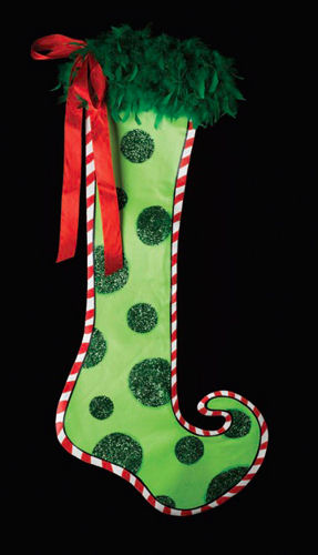 Large Green Dotted Stocking Decoration