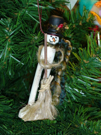 Handmade Clothespin Snowman Christmas Ornament