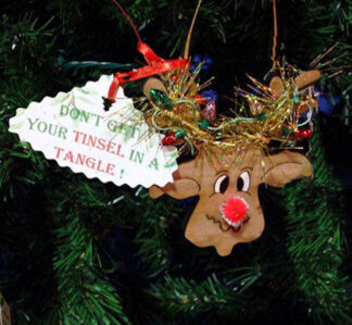 Tinsel Reindeer Christmas Ornament