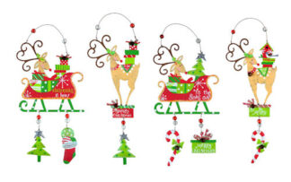 Cute Metal Reindeer Christmas Ornament