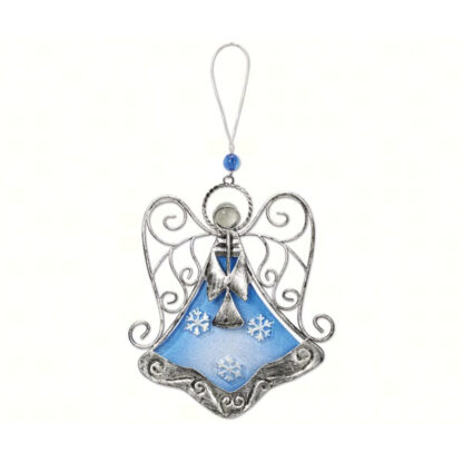 Blue Christmas Angel Ornament