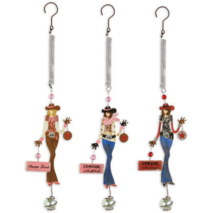 Bouncy Cowgirl Ornaments