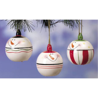 Ceramic Snowman Ball Christmas Ornaments