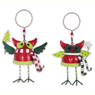 Colorful Metal Owl Ornaments
