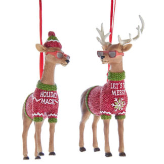 Cool Yule Deer Ornaments