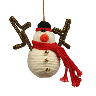 Cute Snowman Yarn Ornament