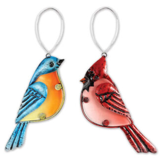 Glass Bluebird or Cardinal Ornaments