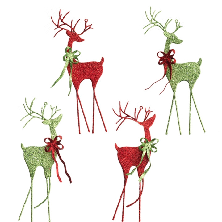 Red and Green Deer Ornaments