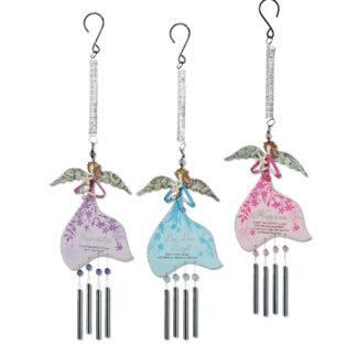 Purple or Blue or Pink Graceful Gals Angel Chime Ornaments