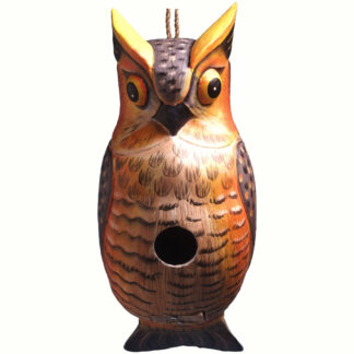 Birdhouse shaped like a horned owl