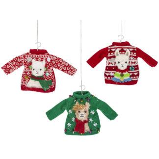 Llama Ugly Sweater Ornaments