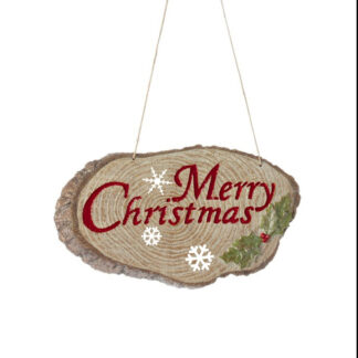 Merry Christmas Wood Ornament
