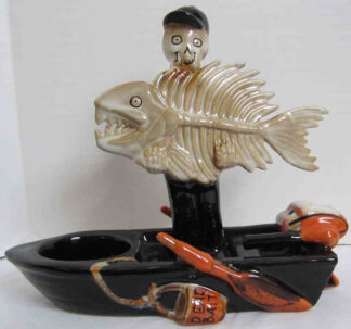 Mr. Bones Fish and Boat Tea Light Candle Holder