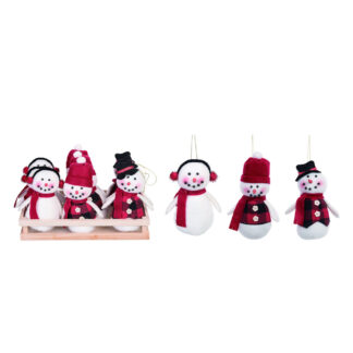 Plush Cuddly Snowman Ornaments