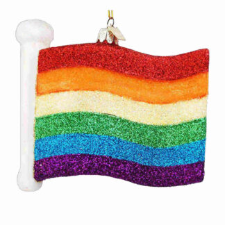 Gay Pride Rainbow Flag Glass Ornament