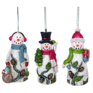 Resin Winter Snowmen Ornaments
