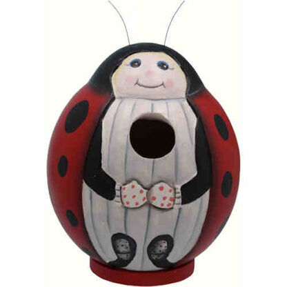 Round Birdhouse that looks like a ladybug