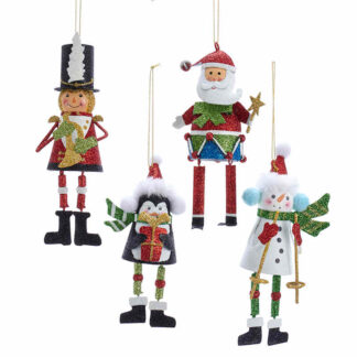 Santa, Snowman, Soldier and Penguin Ornaments