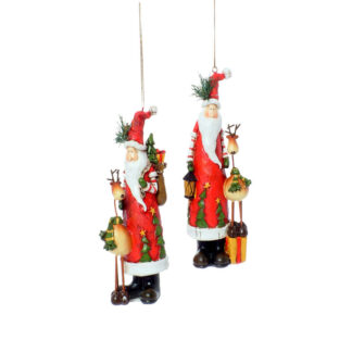 Santa with Reindeer Ornament