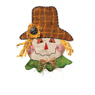 Scarecrow with Rosy Cheeks Halloween Door Decoration