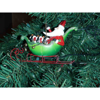 Sledding Santa & Penguins Ornament