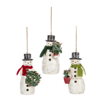 Smiling Snowmen Ornaments