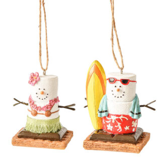 S'mores Beach Couple Ornaments