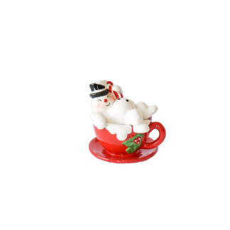 Snowman on Mug Salt & Pepper Shaker Set