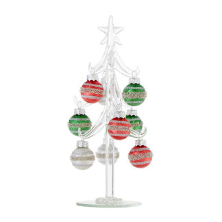 Vintage Glass Tree with Bulb Ornaments