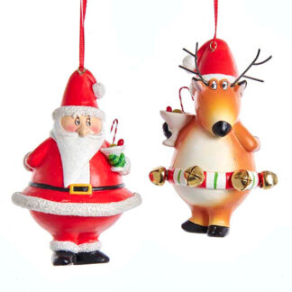 Whimsical Reindeer and Santa Ornaments