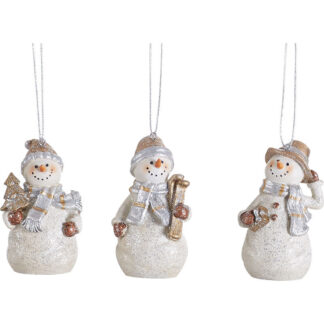 White Resin Snowman Ornaments