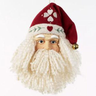 Yarn Beard Santa Christmas Ornament